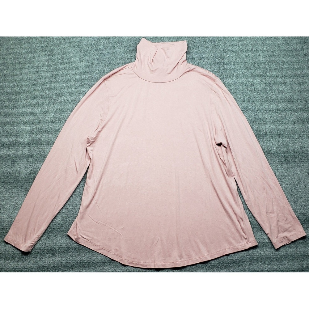JM Collection Top Womens XL Pink Turtleneck Long Sleeve Casual Pullover